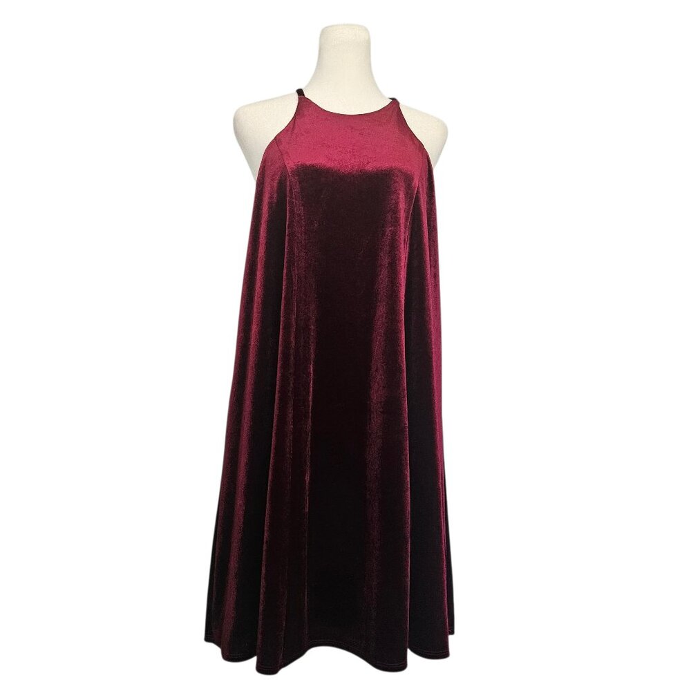 NWT CROSBY Mollie Burch Velvet Mini Swing Dress Small Burgundy Whimsigoth Party